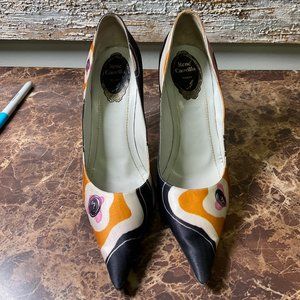 Rene Caovilla Women's Multicolor Pointed Toe Slip On Pump Heel Size US 9 EU 39